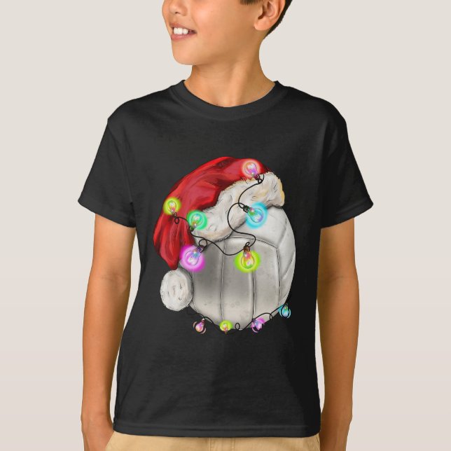 Volleyball Boll med jultomten Kid Boys T Shirt (Framsida)