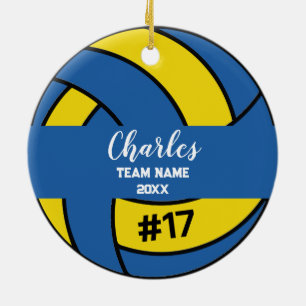 Volleyball Boll Player Anpassat namnnummer och t Julgransprydnad Keramik