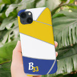 Volleyball Boll Player Number Monogram Sports<br><div class="desc">Volleyball Boll Player Number Monogram Sports iphone case. Telefonfodral i volleyball fläkt med volleyball boll,  monogram och ett spelnummer. Telefonväskan är perfekt för en volleyball-spelare,  särskilt för barn - anpassa fodral med ditt spelnummer och namn eller radera bara texten. Gult,  blått och vitt färg.</div>