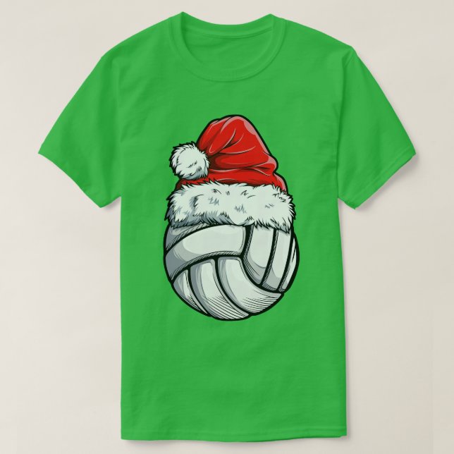 Volleyball Boll Santa Girls Julafton Hat Spo T Shirt (Design framsida)