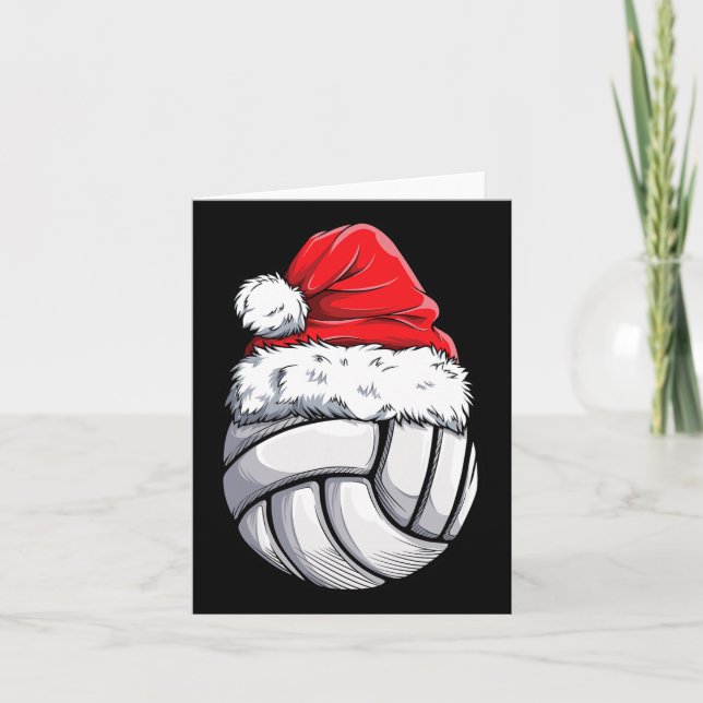 Volleyball Boll Santa Hat Funny Sport Xm Kort (Framsida)