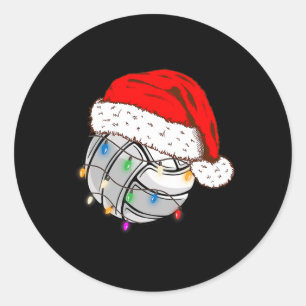 Volleyball Boll Santa Hat Funny Sport Xm Runt Klistermärke