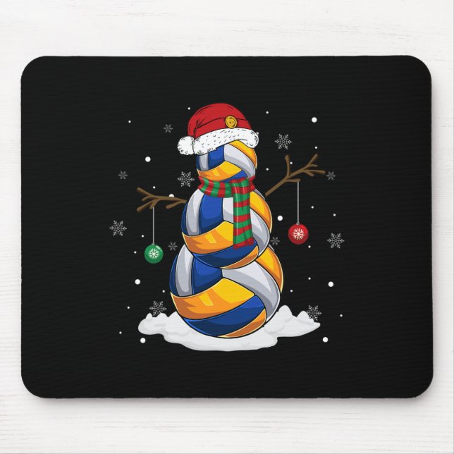 Volleyball Boll Snögubbe Santa Hat jul Pajama Musmatta (Framsidan)