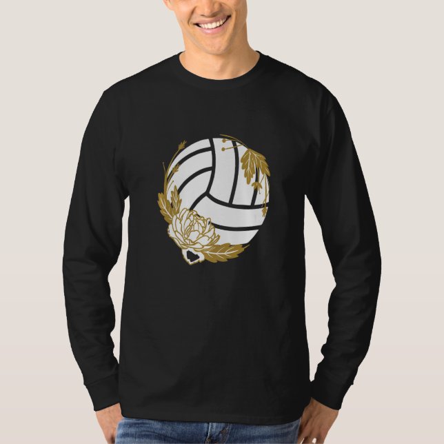 Volleyball Boll Sports Flower Team Coach Beach Vol T Shirt (Framsida)