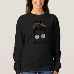 Volleyball Bonus Mamma Life Messy Bun Shirt Mor's T