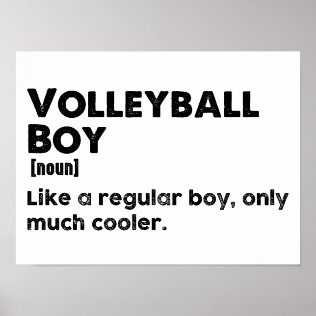 Volleyball Boy Funny Definition Poster (Framsidan)