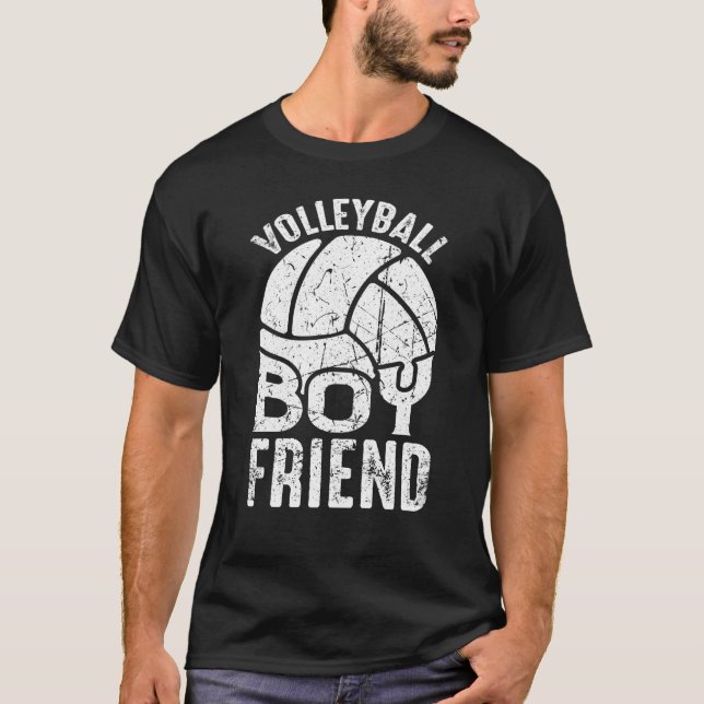 Volleyball Boyfriend Coach Fan Player T Shirt (Framsida)