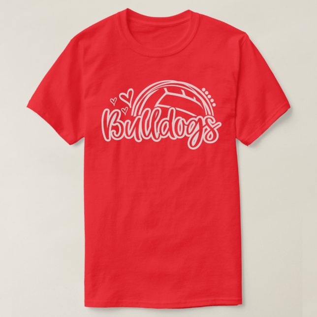 Volleyball Bulldog School Sportfantast eam Spirit T Shirt (Design framsida)