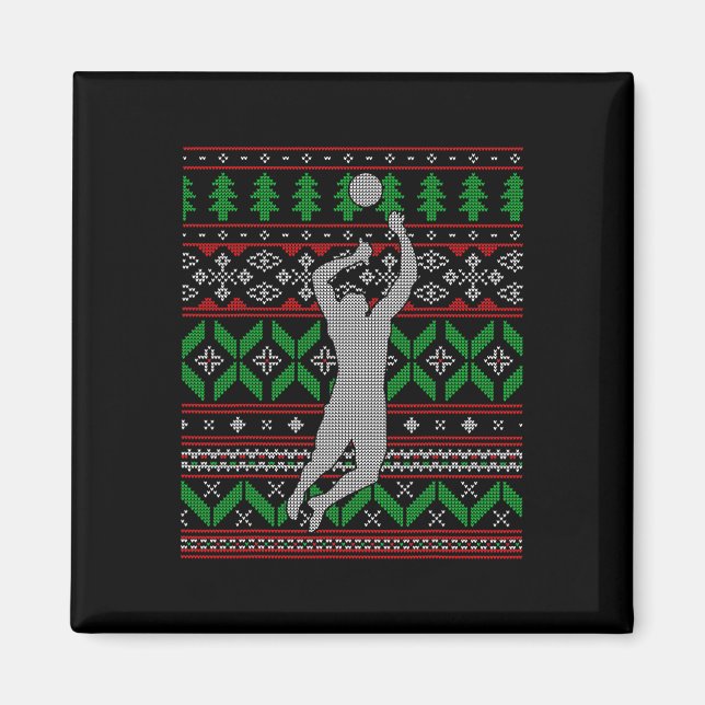 Volleyball Bump Set Spike College High School Happ Magnet (Framsidan)