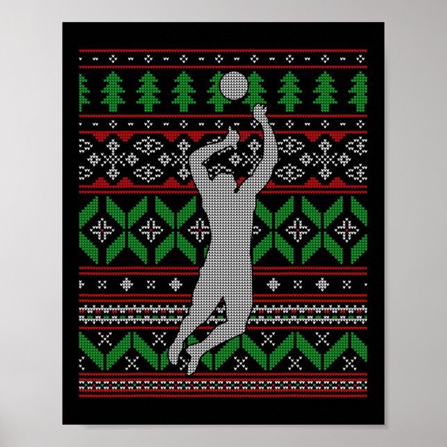 Volleyball Bump Set Spike College High School Happ Poster (Framsidan)