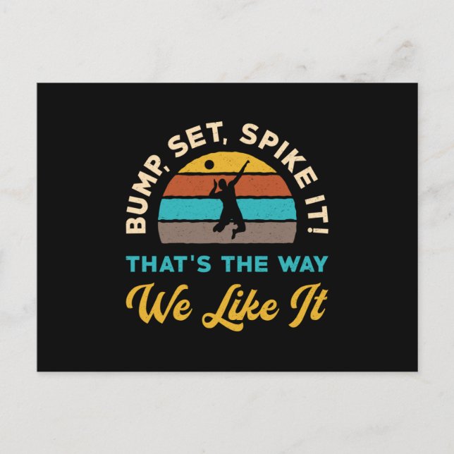 Volleyball Bump Spike det Volleyball Player Vykort (Framsida)