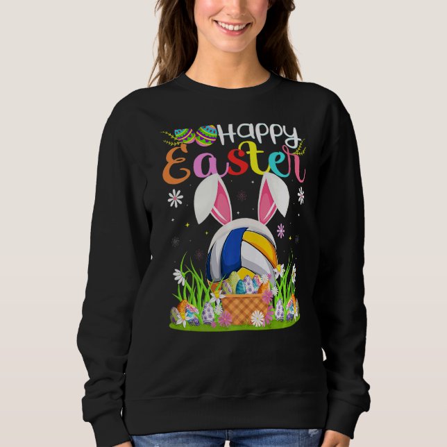 Volleyball Bunny Egg Hunting Volleyball Lycklig Ea T Shirt (Framsida)
