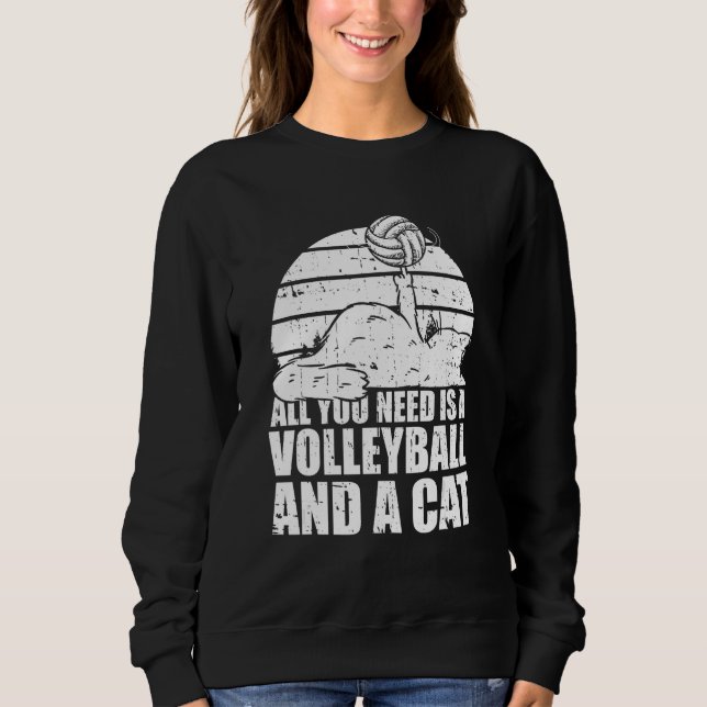 Volleyball Cats Vball Beach  Volleyball Cat T Shirt (Framsida)