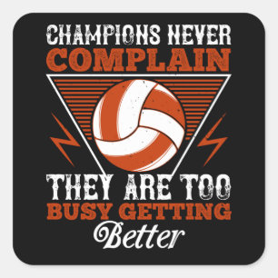 Volleyball - Champions är aldrig självklar Fyrkantigt Klistermärke