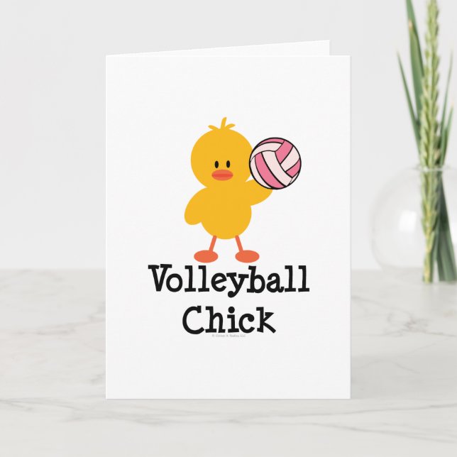 Volleyball Chick Greeting Card Kort (Framsida)