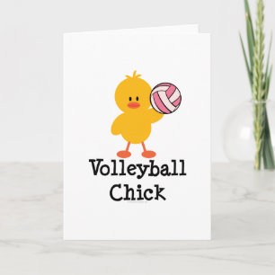 Volleyball Chick Greeting Card Kort