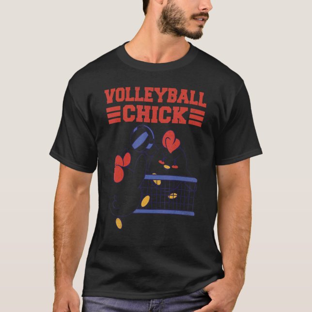 Volleyball Chick T Shirt (Framsida)