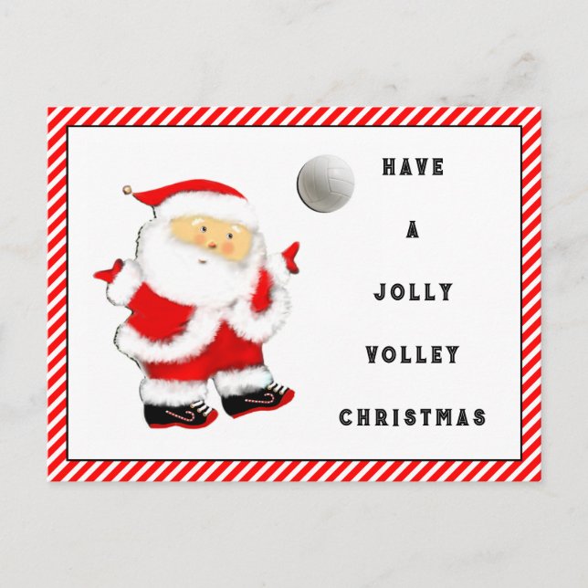 Volleyball Christmas Holiday Postcard Helg Vykort (Framsida)
