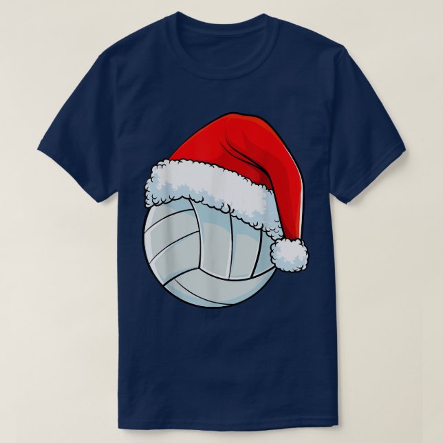 Volleyball Christmas Santa Hat Ball Men Women Kids T Shirt (Design framsida)