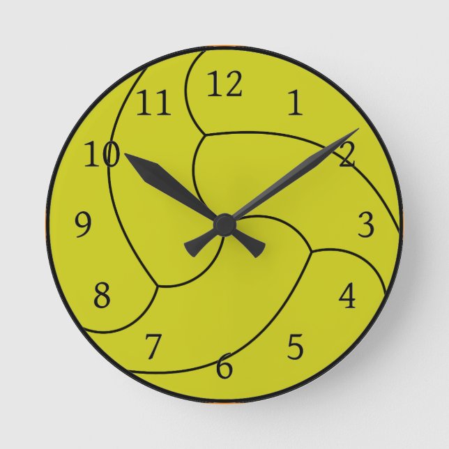 Volleyball Clock Rund Klocka (Framsida)