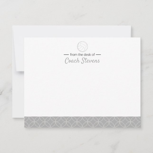 Volleyball Coach Black Grått Manar Stationery Inbjudningar (Framsida)