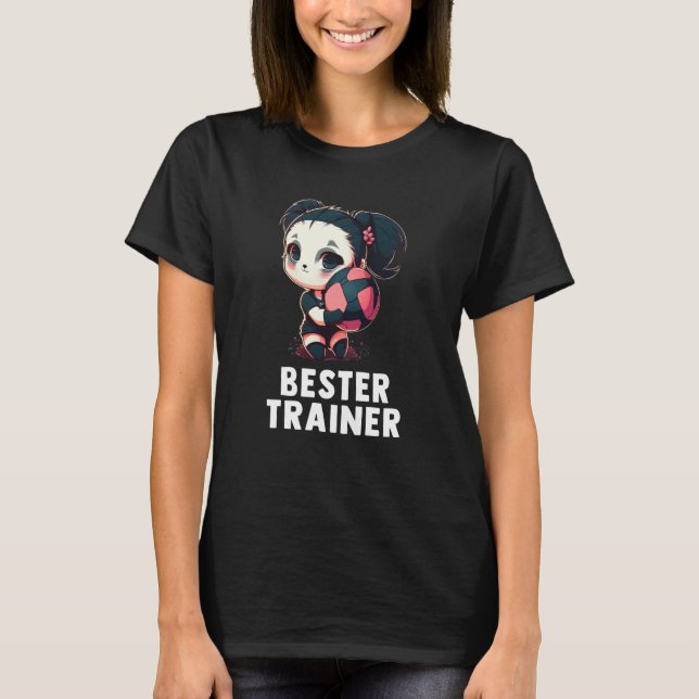 Volleyball coach cute panda girl volleyball t shirt (Framsida)