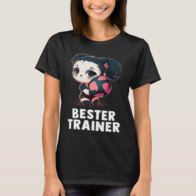 Volleyball coach  cute panda girl volleyball t shirt (Framsida)