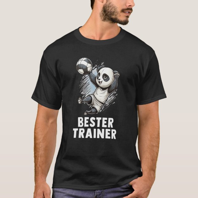 Volleyball Coach Cute Panda Volleyball T Shirt (Framsida)