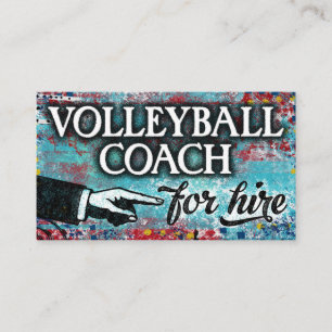 Volleyball coach for Hire Affärskorts - Blue Visitkort