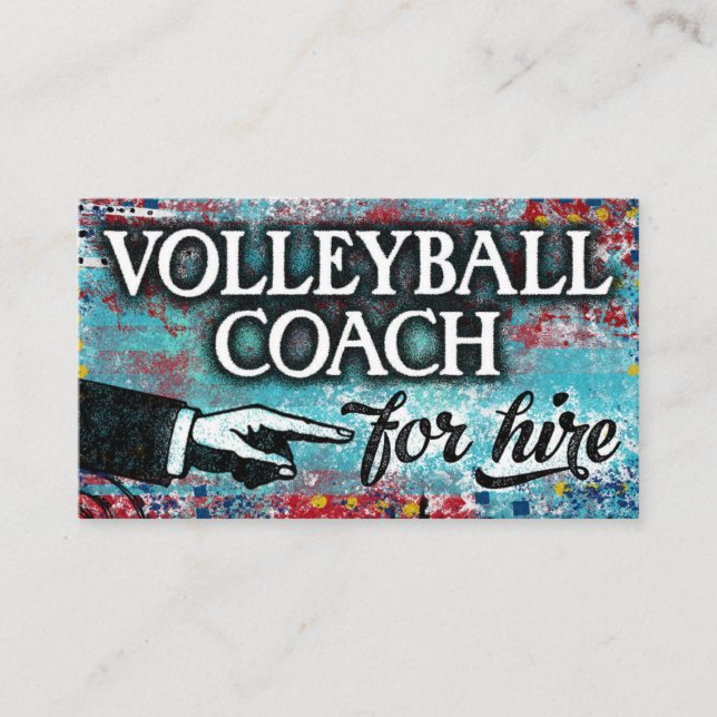 Volleyball coach for Hire Affärskorts - Blue Visitkort (Framsida)