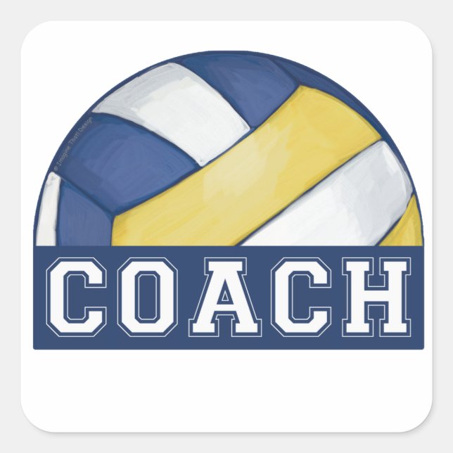 Volleyball Coach Fyrkantigt Klistermärke (Framsida)