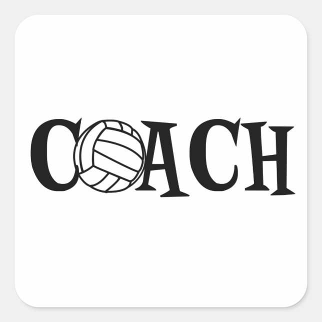 Volleyball Coach Fyrkantigt Klistermärke (Framsida)