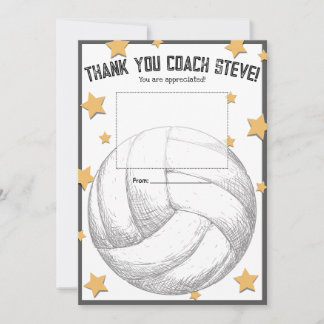 Volleyball coach gift card holder thank you inbjudningar