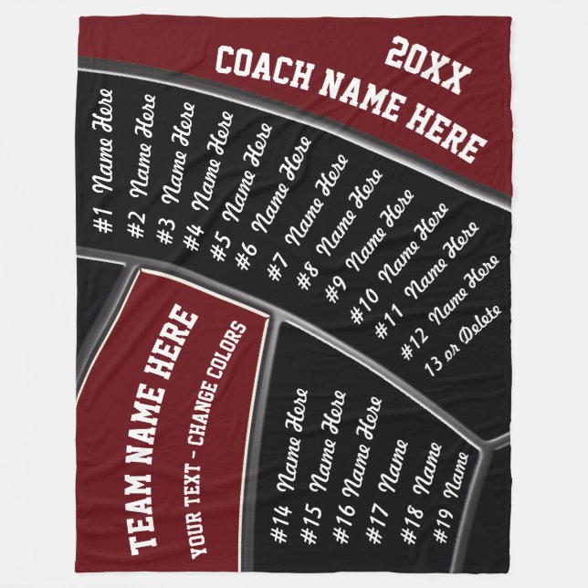 Volleyball Coach Gift Ideas Burgundy, Black, White Fleecefilt (Framsidan)