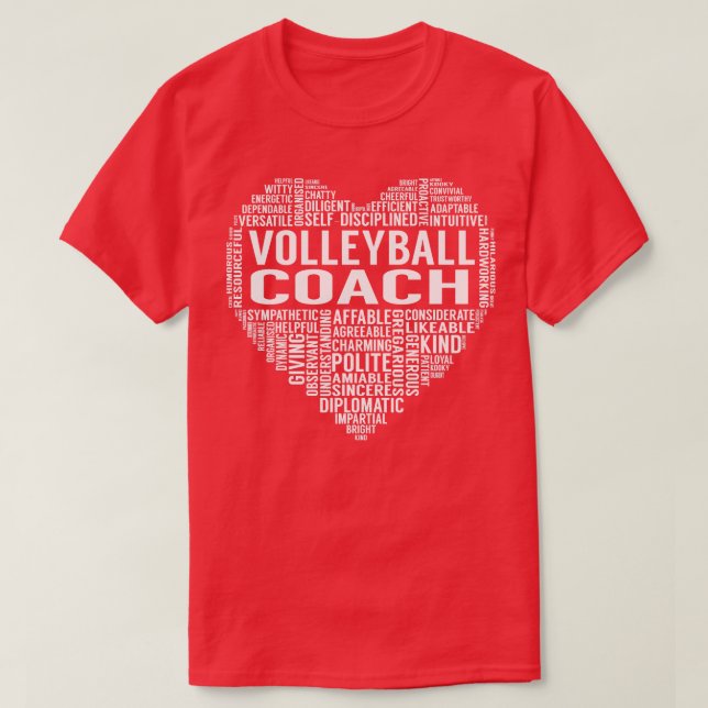 Volleyball Coach Heart T Shirt (Design framsida)