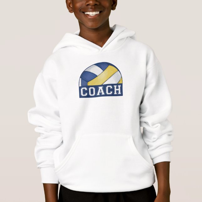 Volleyball Coach Kids' Hanes ComfortBlend® Hoodie Tee (Framsida)