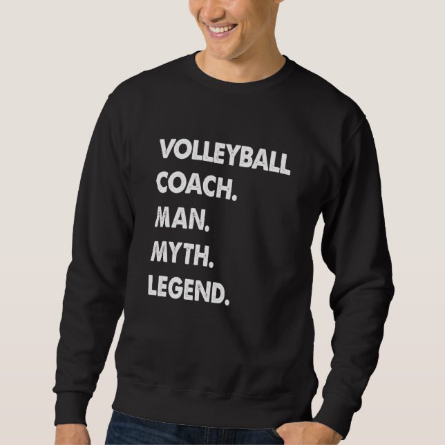 Volleyball Coach Man Myth Legend Lång Ärmad Tröja (Framsida)