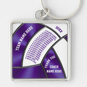 Volleyball Coach Personlig Volleyball Keychains Fyrkantig Silverfärgad Nyckelring