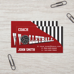 Volleyball Coach - Röd Visitkort