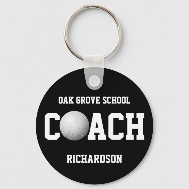 Volleyball Coach Sport Keychain Nyckelring (Framsida)
