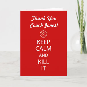 Volleyball Coach Tackkort Card