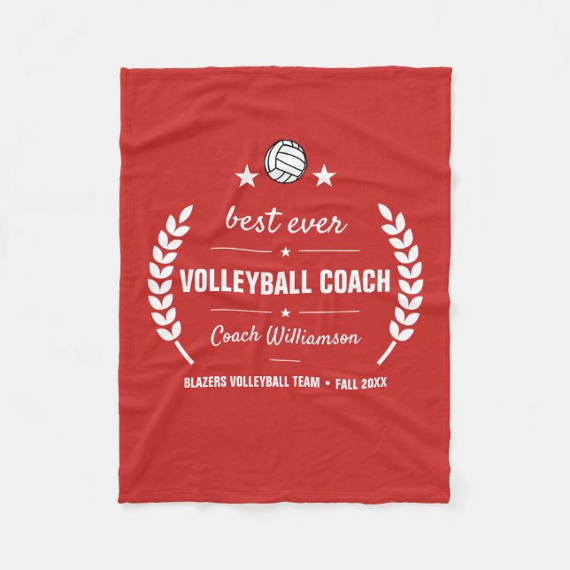 Volleyball Coach Team Tack Gift Personlig Fleecefilt (Framsidan)