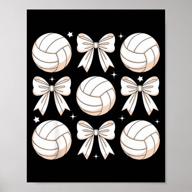 Volleyball Coquette Bow Volleyball Mama Sister  Poster (Framsidan)