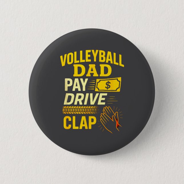 Volleyball Dad - Funny Proud Father Player  Knapp (Framsida)