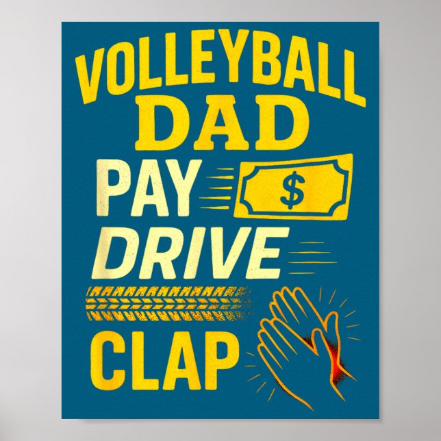 Volleyball Dad - Funny Proud Father Player  Poster (Framsidan)