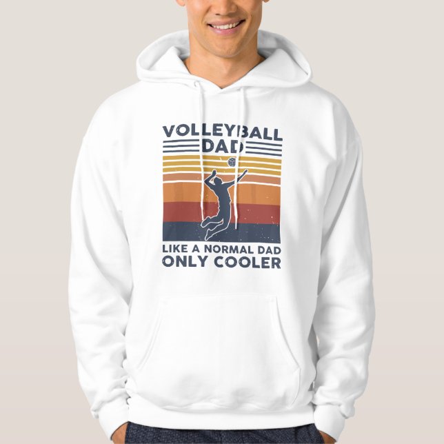 Volleyball Dad Like A Normal Dad Only Cooler Vinta Hoodie (Framsida)