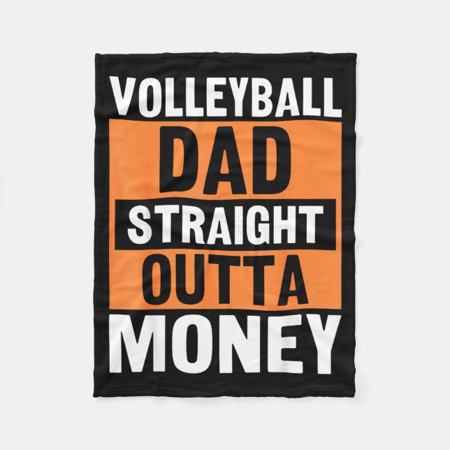 Volleyball Dad Straight Outta Money Funny Srts Par Fleecefilt (Framsidan)