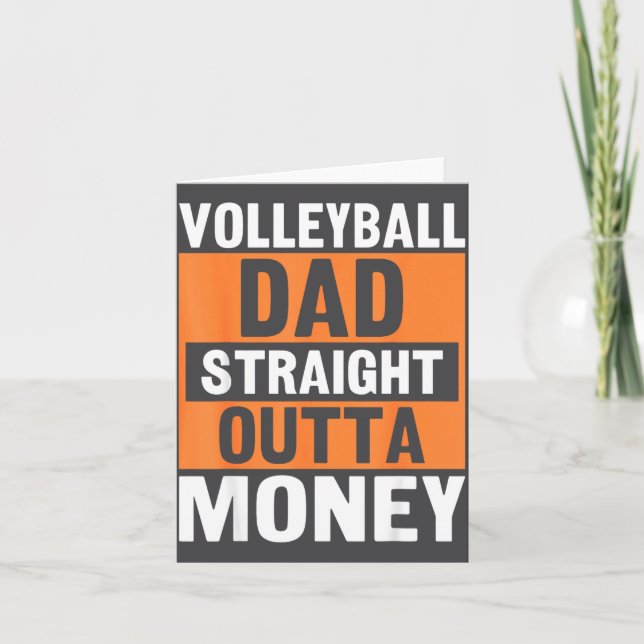 Volleyball Dad Straight Outta Money Funny Srts Par Kort (Framsida)