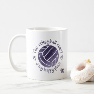 Volleyball-domstolen är min lila i lycklig ställe kaffemugg
