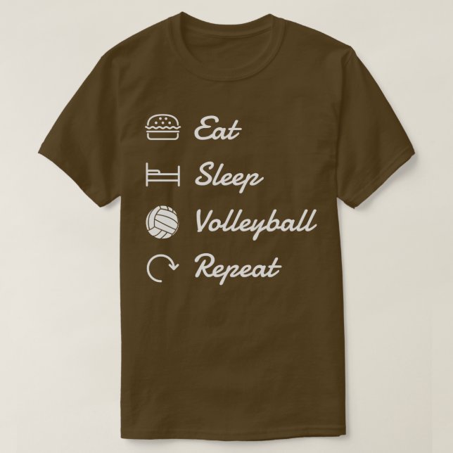 Volleyball Eat Sömn Volleyball Upprepa T Shirt (Design framsida)